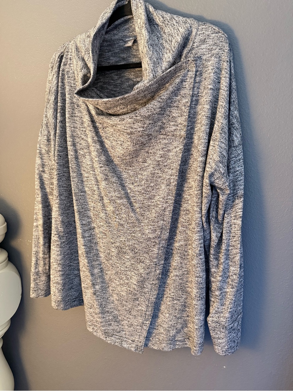 Eddie Bauer Gray Marled Cowl Neck Sweater